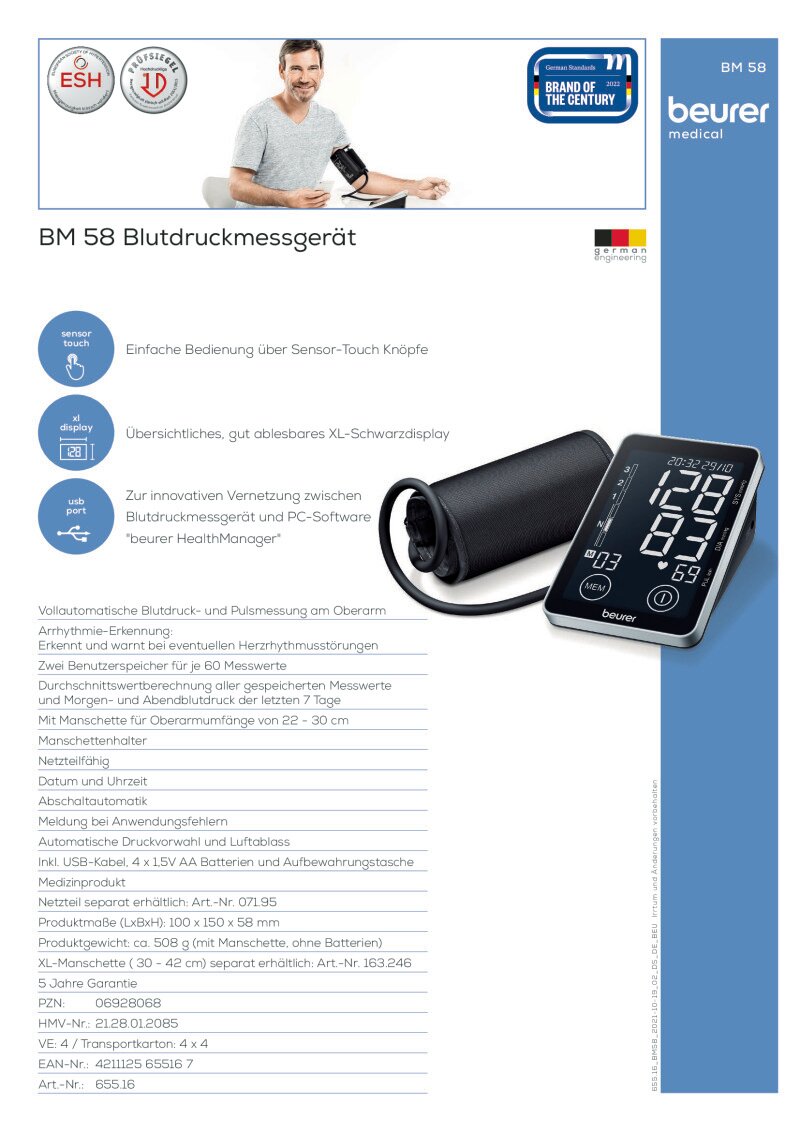 Datenblatt Beurer BM 58