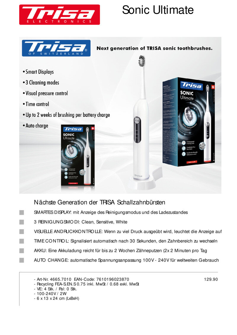 Datenblatt Trisa Sonic Ultimate