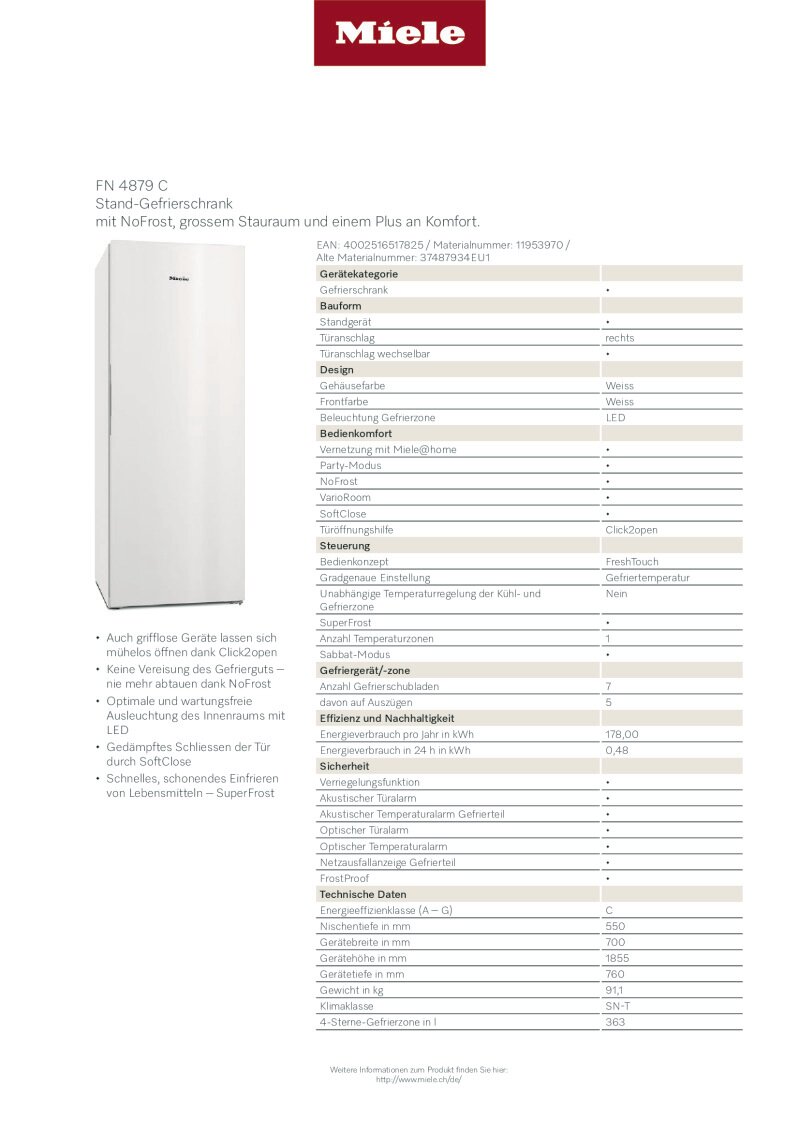 Datenblatt Miele FN4879C