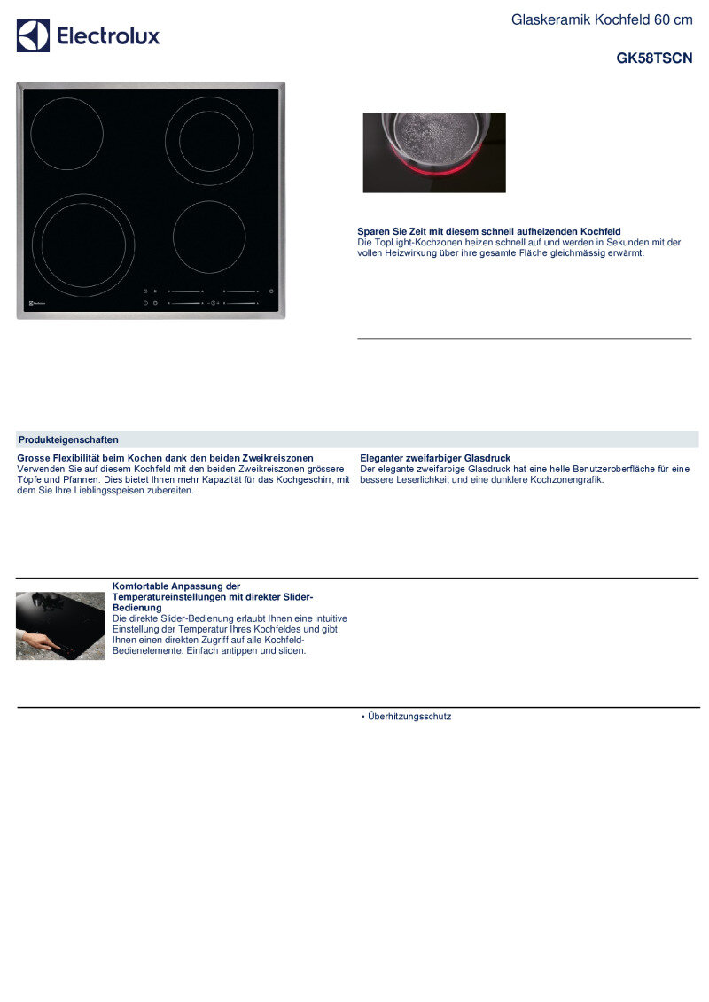 Datenblatt Electrolux GK58TScn