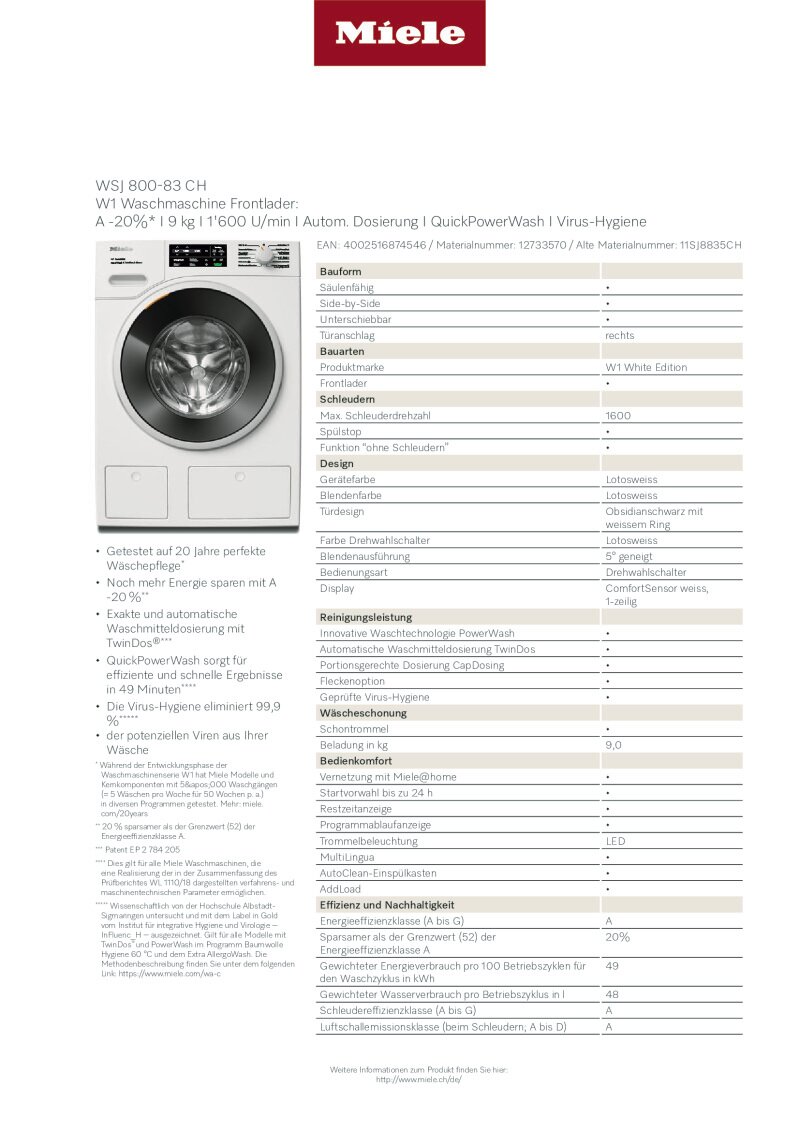 Datenblatt WSJ800-83CH